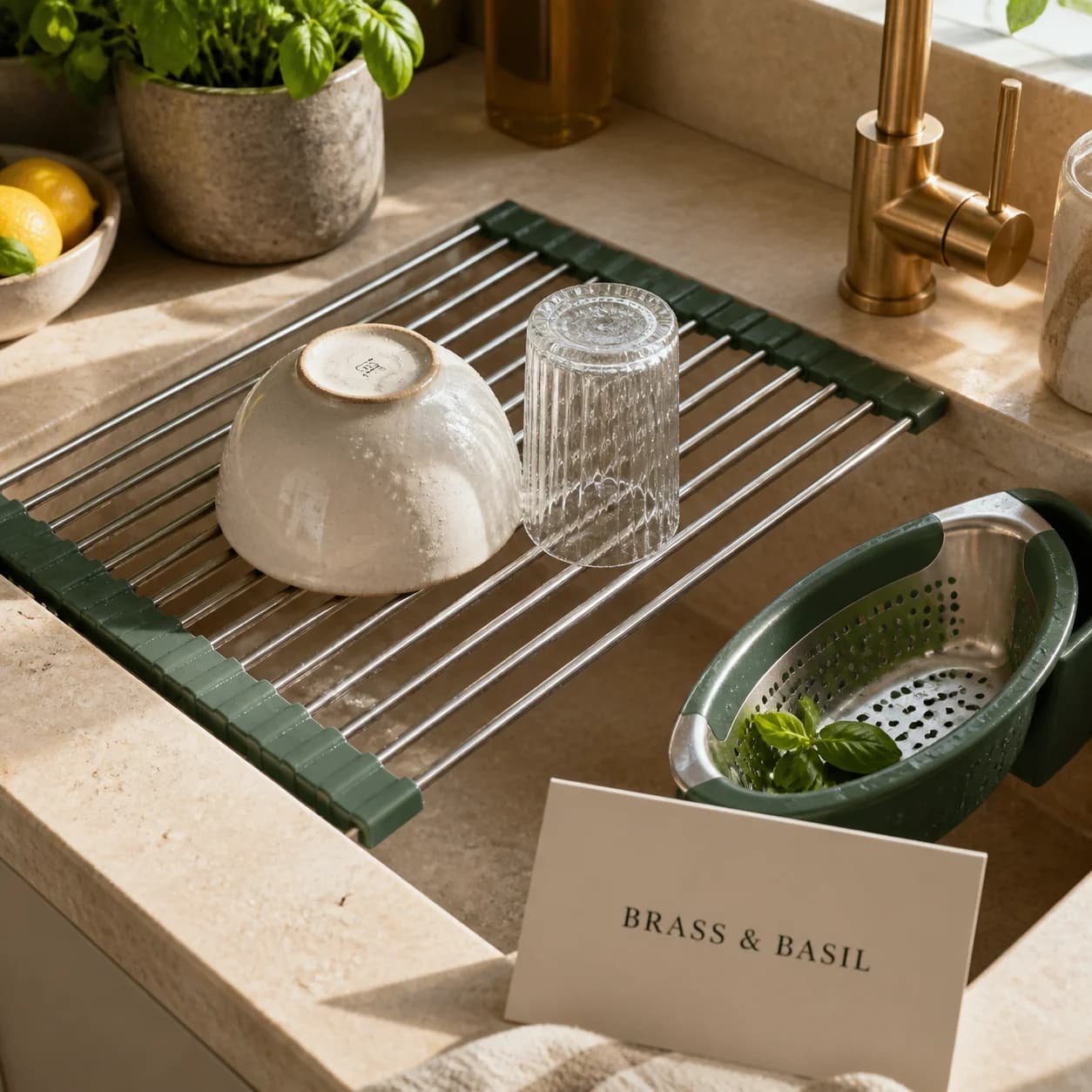 Thoughtful kitchen cleanup and drying space